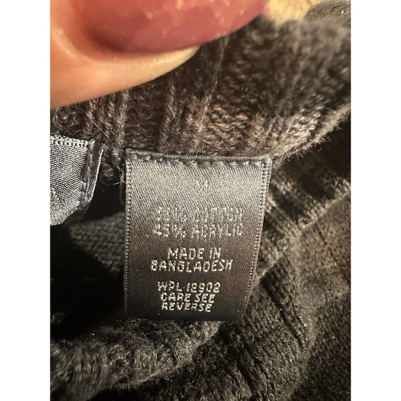 Oscar De La Renta Men’s Size Medium Dark Gray Charcoal Knit Sweater Long Sleeve - Picture 7 of 12